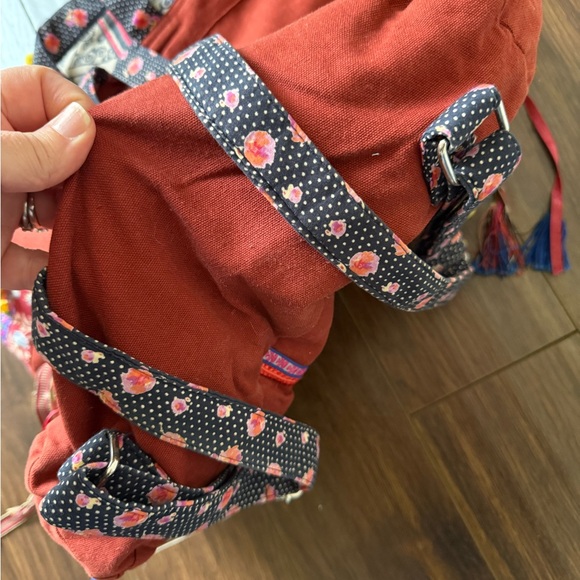 ECOTÉ (for Urban Outfitters) Patchwork Hobo Hippie Embroidered Pompom backpack - Picture 7 of 7